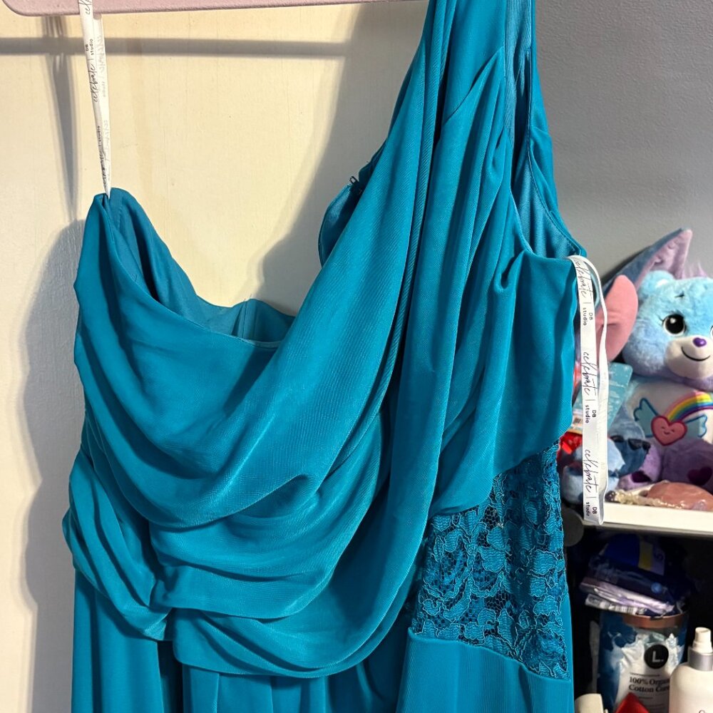 WOEMNS TEAL BLUE FORMAL DRESS PLUS SIZE